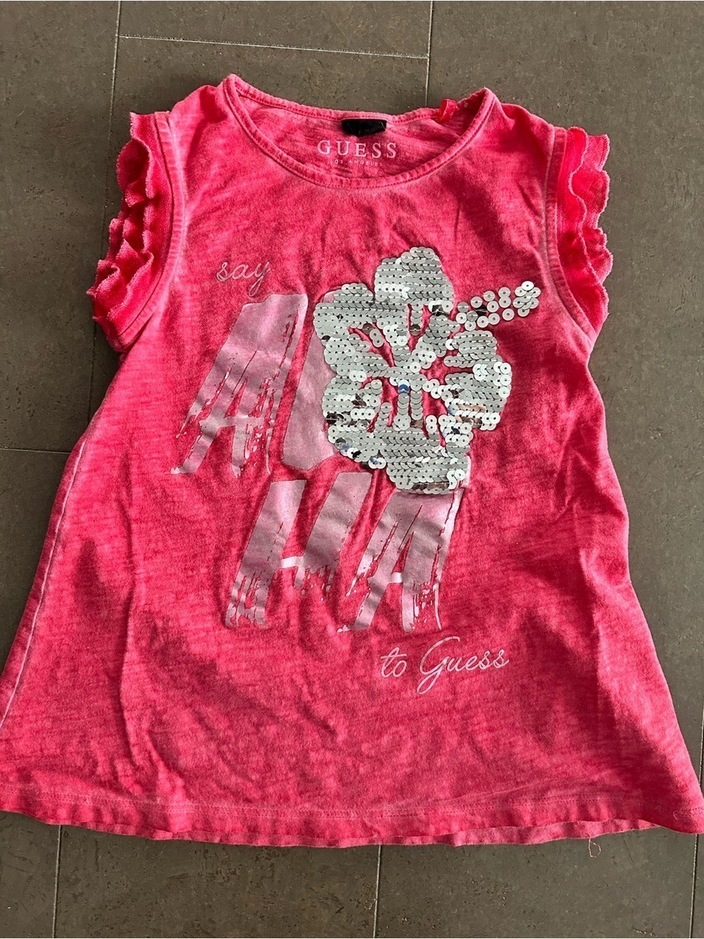 GUESS Bright Sequin Top size 7